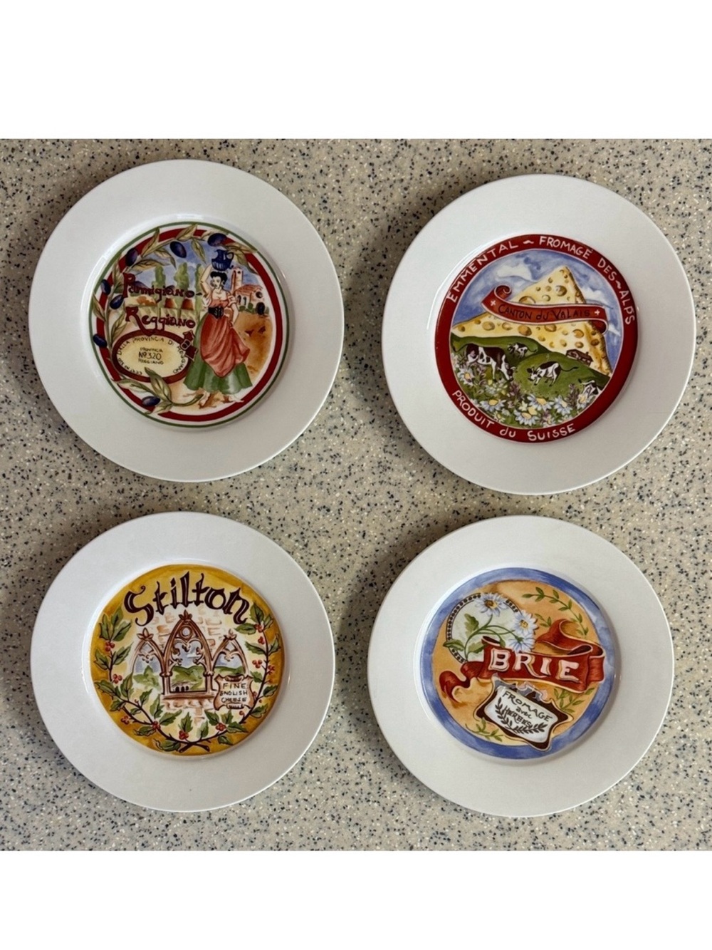Vtg.Restoration Hardware set of 4 Like New appetizer cheese plates.